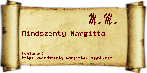 Mindszenty Margitta névjegykártya
